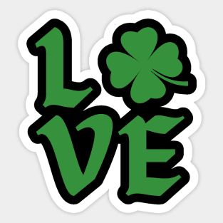 Love Shamrock Typography Sticker